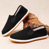 Xishan Cloth Shoes: Spring/Autumn Black Casual Unisex Handmade Slip-Ons with Beef Tendon Sole