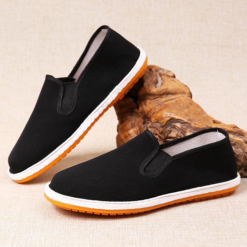 Xishan Cloth Shoes: Spring/Autumn Black Casual Unisex Handmade Slip-Ons with Beef Tendon Sole