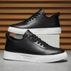 Fashion Large Size 48 Men's Leather Casual Shoes Loafers 2025 Brand Man Black Flats Shoes Versatile Lace-up Sneakers Classic Male Shoes
