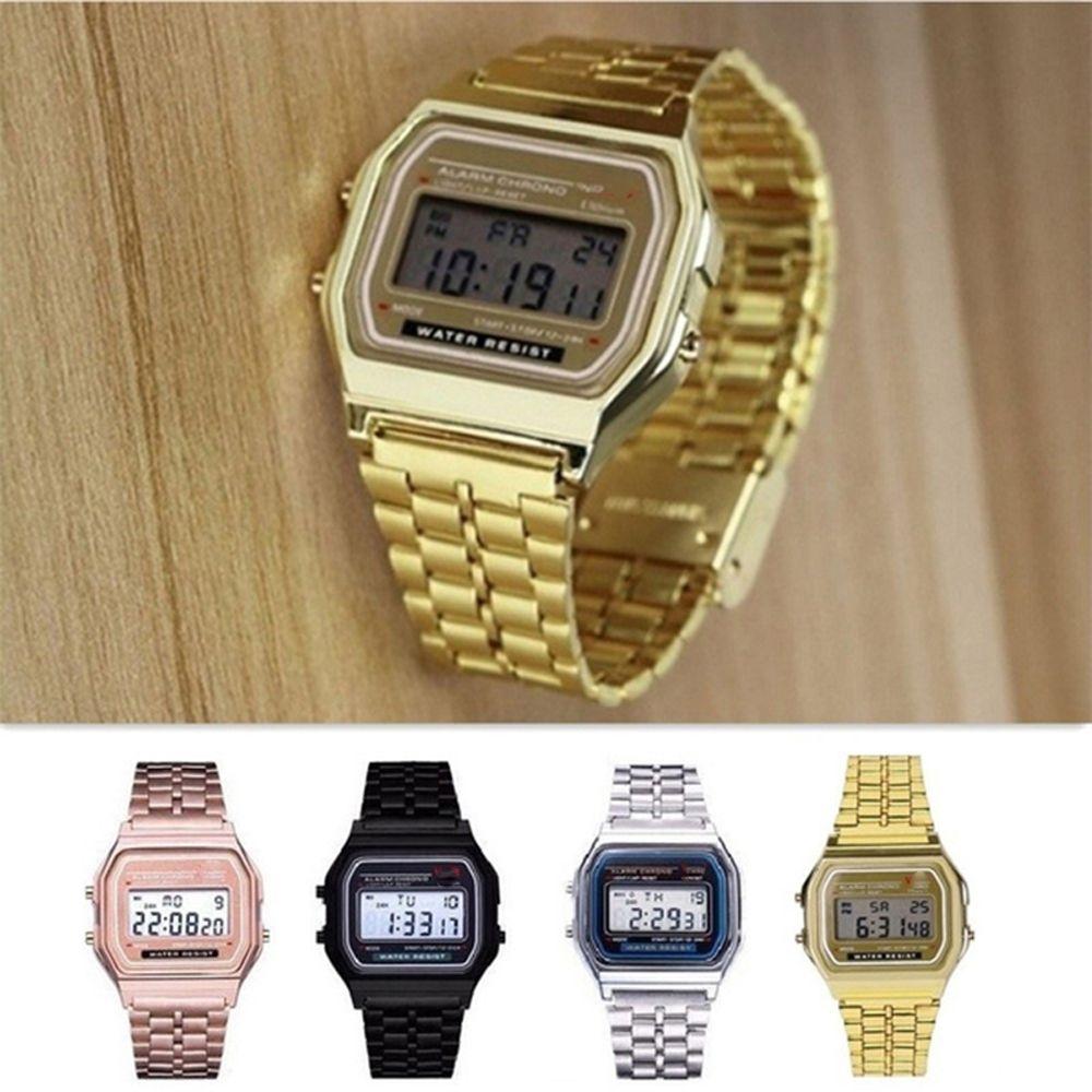 

Clocks Gold Silver Rose Gold Alarm Electronic Clock Stopwatch Sport Watch Digital LED Watch серебряный