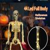 40cm Halloween Skeleton Decoration Glowing Joint Movable Warm Color Standing Or Hanging For Haunted House Holiday Ornament