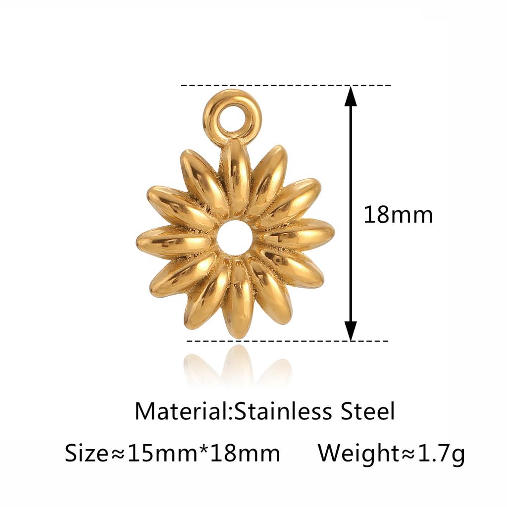 3PCS Cute Tulip Flower/Bow/Four Leaf Clover Charms for Jewelry Making Stainless Steel Star Pendant DIY Bracelet Necklace Earring