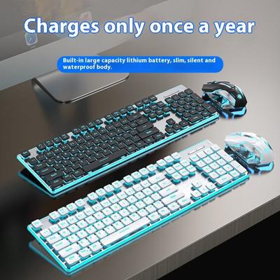 Kabelloses Tastatur- und Maus-Set, Leise Ultradünn Hochwertig Spielcomputer Büromaschinen Gefühl
