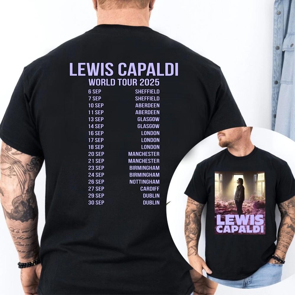 

Lewis Capaldi 2025 Tour Shirt, Capaldi UK Concert Music Fan T-Shirt S-3XL M