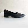 Oriental Traffic Pumps Pointed Toe Slit Flare Heel Stable All Year Work Office Casual Occasion 45301 BLACK Cm Women's 24.0