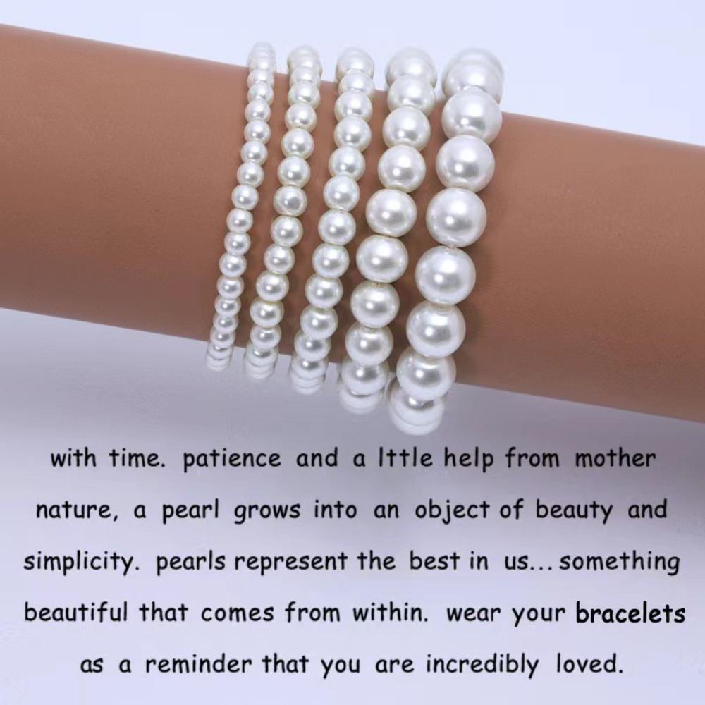 High-quality Resin Imitation Pearl Beaded Stacked Bracelets for Women Temperament Bride Bridesmaid Wedding Accessory Jewelry