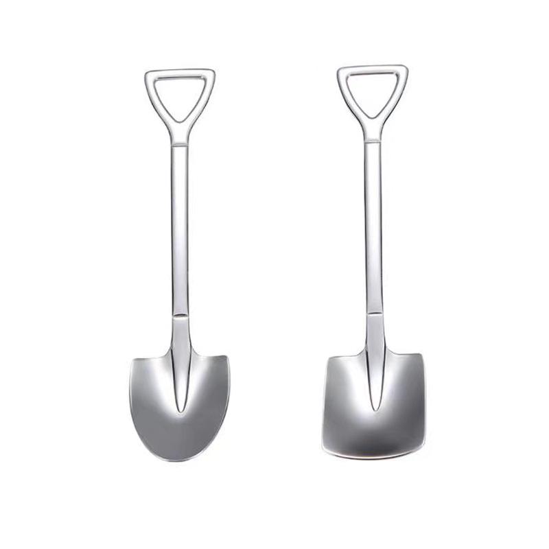 304 Stainless Steel Shovel Spoon: Fork-Style Dessert, Honey, Coffee Stirring, Paste, Powder, Customizable Logo, Small Spoon