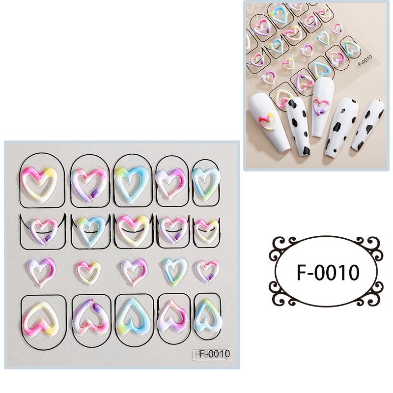 

Мультяшные наклейки для ногтей с тиснением 5D трехмерные цветы милые маленькие свежие водонепроницаемые наклейки для ногтей 60*60mm