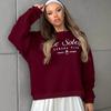 Women's Crew Neck Long Sleeve Sweatshirt Loose Fit Letter Print Casual Oversized Pullover Top