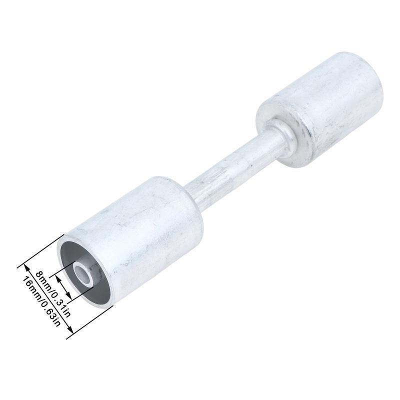 Straight Aluminum Beadlock Splice Fitting 3 Available Sizes #6 #8 #10 for Auto A/C Reduced Barrier Hose Retrofit