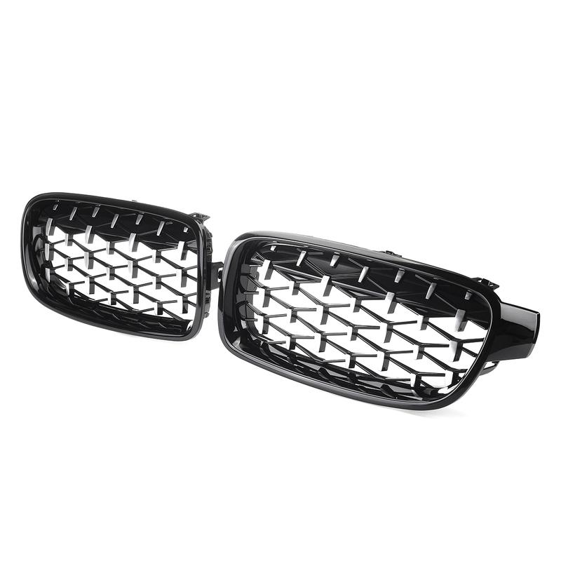 Pair Diamond Style Front Kidney Grill Grille For BMW 3 Series F30 F31 F35 F80 Saloon Estate 2011- Racing Grills