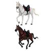 Horse Action Figure Movable Joints White Brown Horse Model 1/12 Battle Steed Figurine Desktop Decoration Collectible Ornament