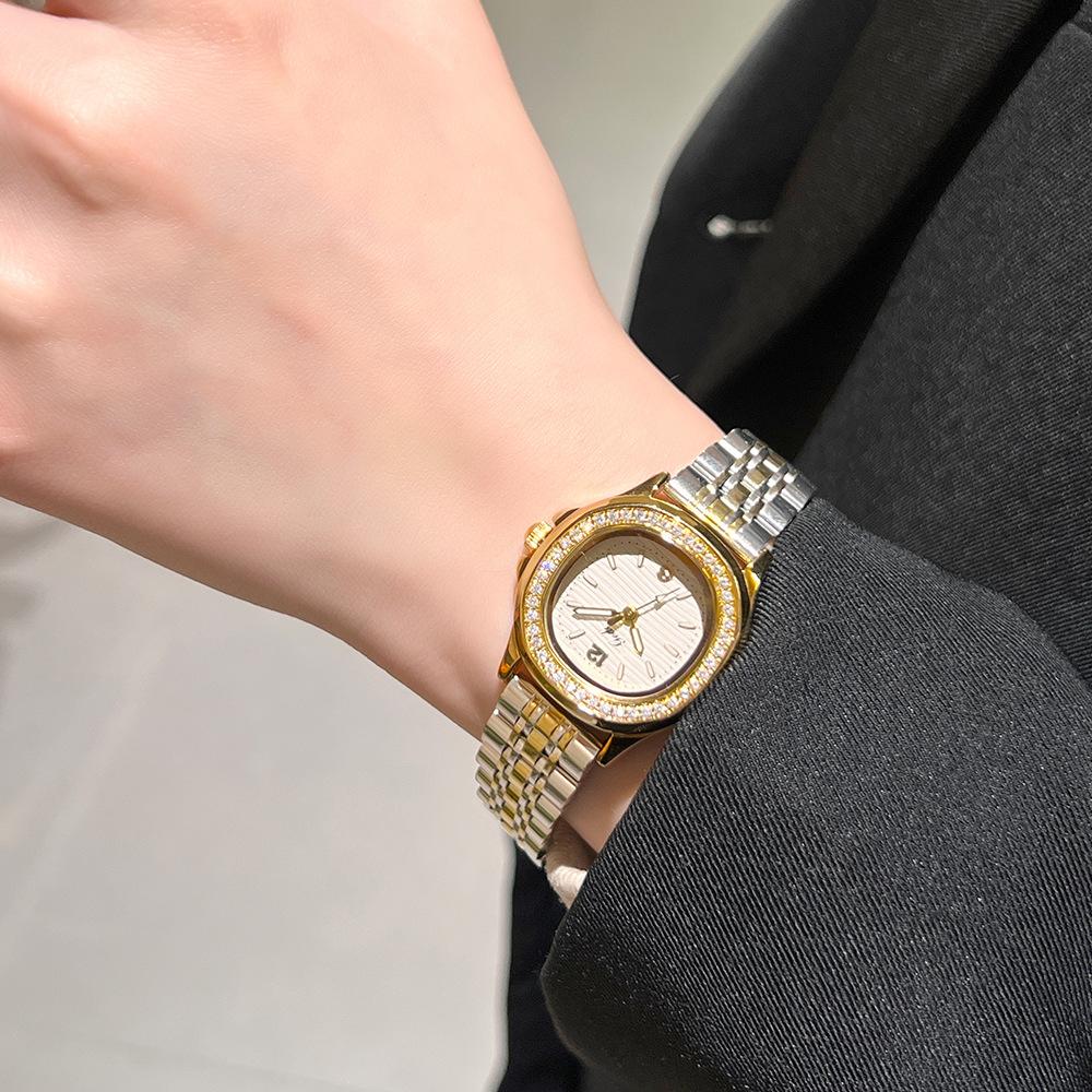Women's Rhinestone Gypsy Stainless Steel Wristwatch Waterproof Quartz Watch