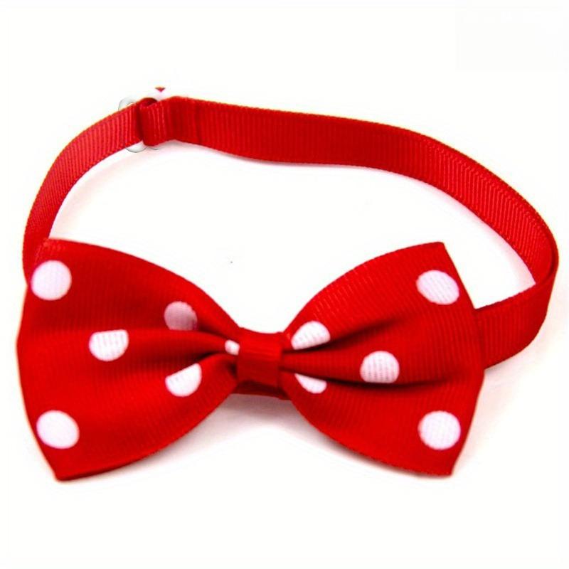 Polka Dot Bow Tie Pet Dog Collars Adjustable Necklace Collar Safety Bow Tie Collars Dog Pet Supplies XS красный