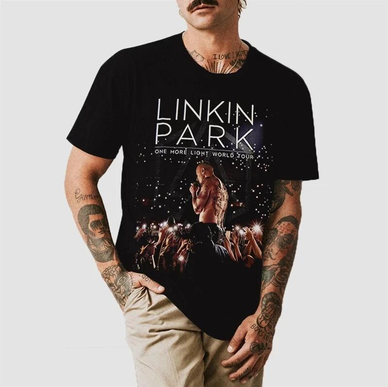 

Футболка Linkin Park One More Light World Tour, Футболка из плотного хлопка, Размер S-5XL, Унисекс футболка XXL