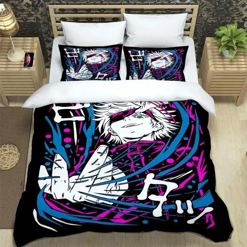 New Anime Jujutsu Kaisen Satoru Gojo Christmas Gift King Twin Double Child Bedding Set Microfiber or Polyester Duvet Cover Set