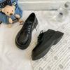 British Style Black Small Leather Shoes Women's 2025 Spring and Summer New Fashion Versatile Height-increasing Work Shoes Platform Shoes Children