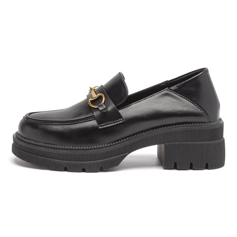 Augustine platformové mokasíny dámské 2025 nové podzimní jednobotky britský vysokoškolský styl loafers tide