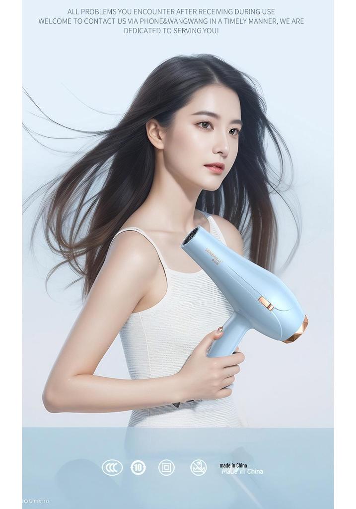 High-Speed Blue Light Hair Dryer - Powerful Salon & Home Use