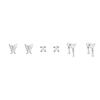Girly Butterfly & Diamond Love Earrings Set - 6 Piece Collection