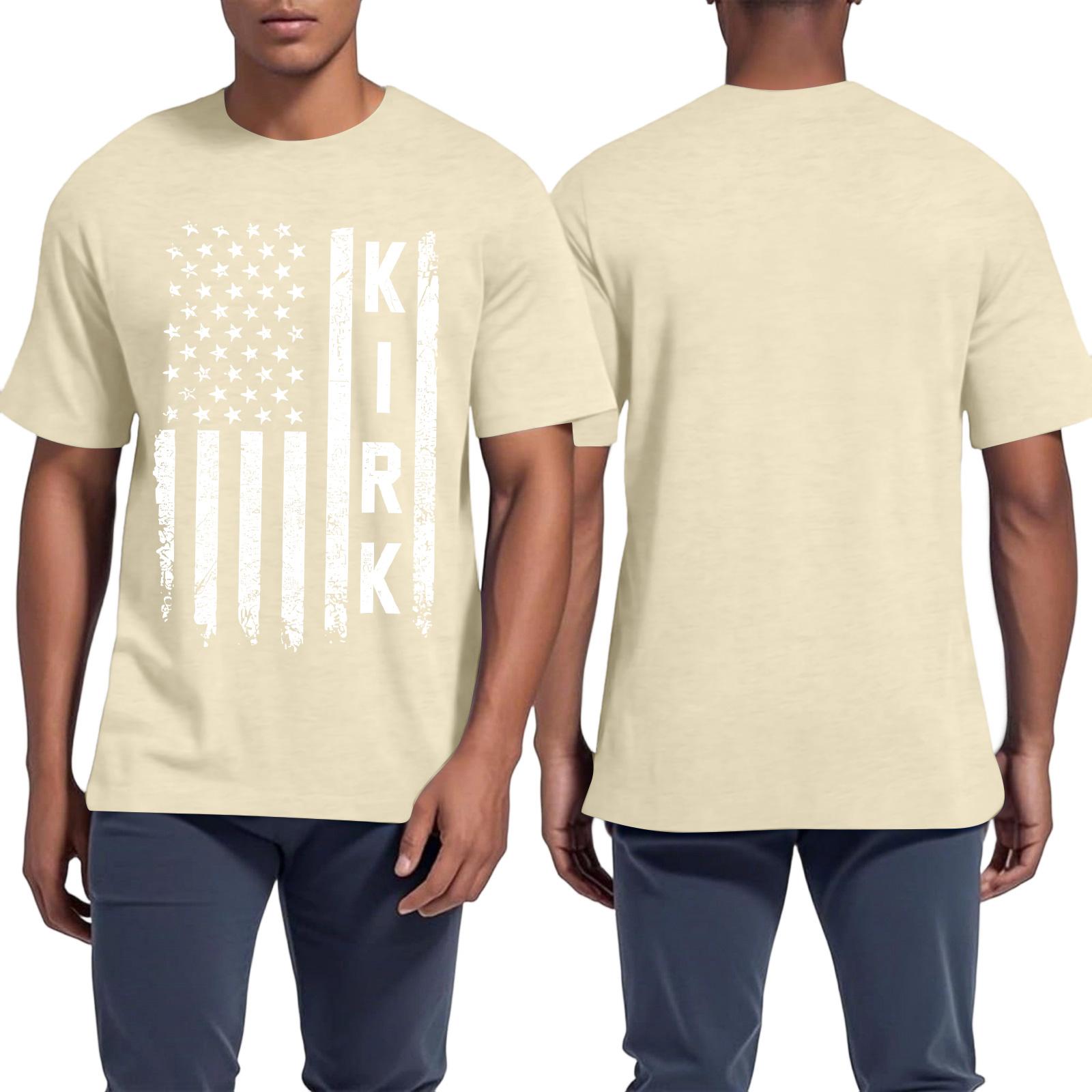 

Unisex Printed Casual Short-sleeved Shirt S бежевый