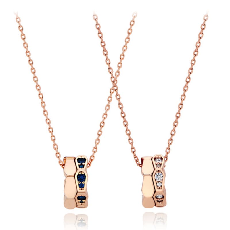 

ELLE Jewelry Cubic Point Necklace ELBRNN204 white