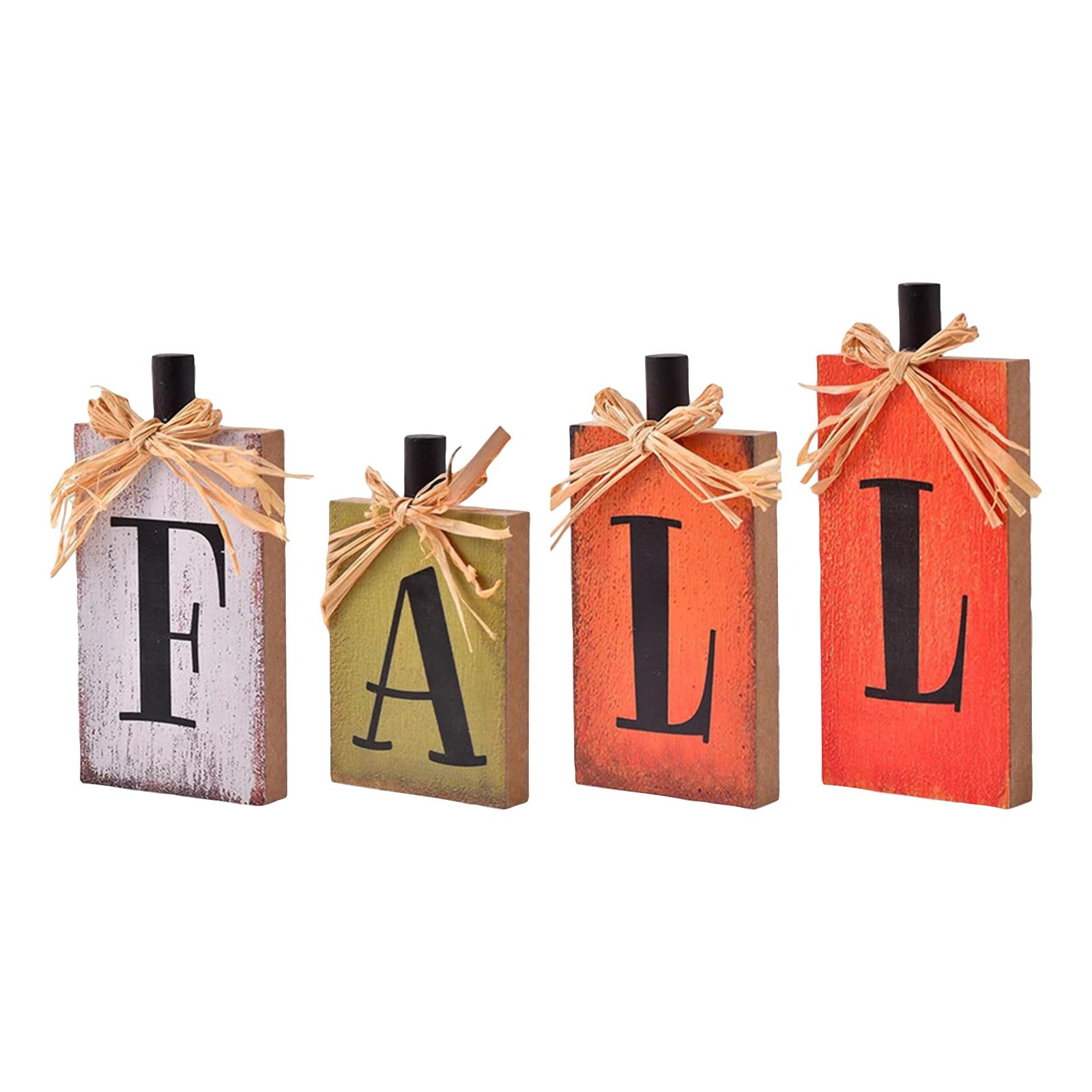 

Fall Home Decor Thanksgiving Signs, Wooden Dining Table Signs, Vintage Block Signs Fall Fall Home Decours One Size
