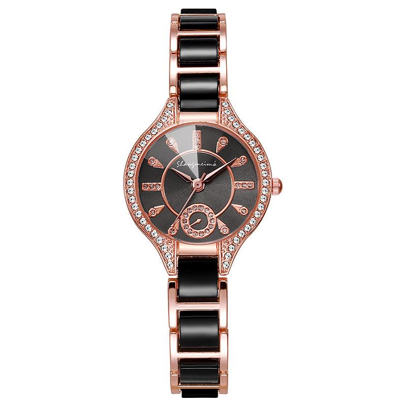 Dámské diamantové křemenné hodinky - Přesný strojek, Elegantní design Ležérní hodinky