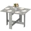 Folding Dining Table, Space-Saving Drop Leaf Kitchen Table for 4-6 People Grey