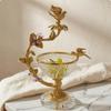 Crystal Fruit Basket Bird and Vine Design Ornate Faceted