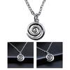 Fashion Jewelry Antique Silver Color Spiral Symbol Chain Necklace for Cool Girl