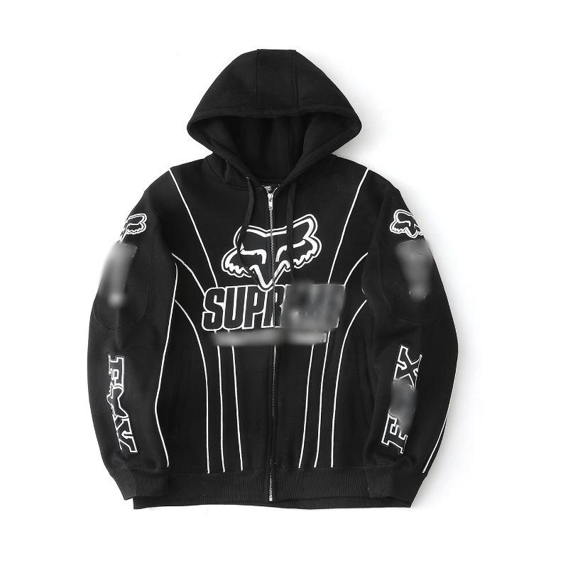 Men's and women's alphabet decal waterproof hooded zipper jacket