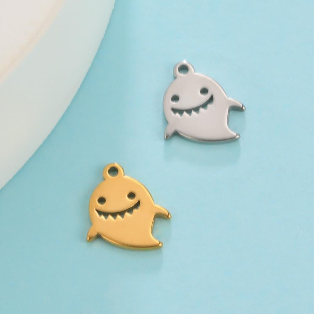 Teamer 5pcs/lot Stainless Steel Charms for Jewelry Making DIY Halloween Pendant for Bracelet Ghost Bell Trees Charm 2026 new