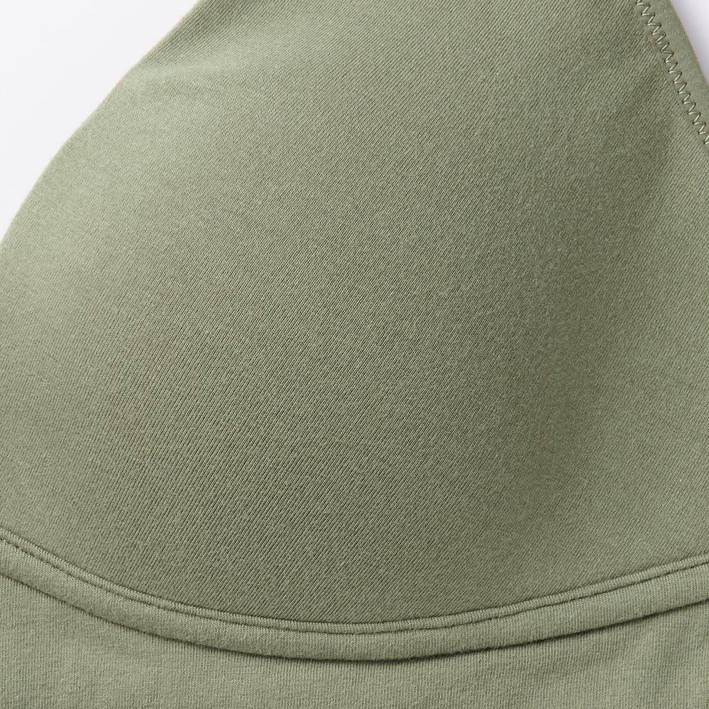 MUJI Plunge Bra FCH16A5S Khaki Green S Women's Non-Wired Women's
