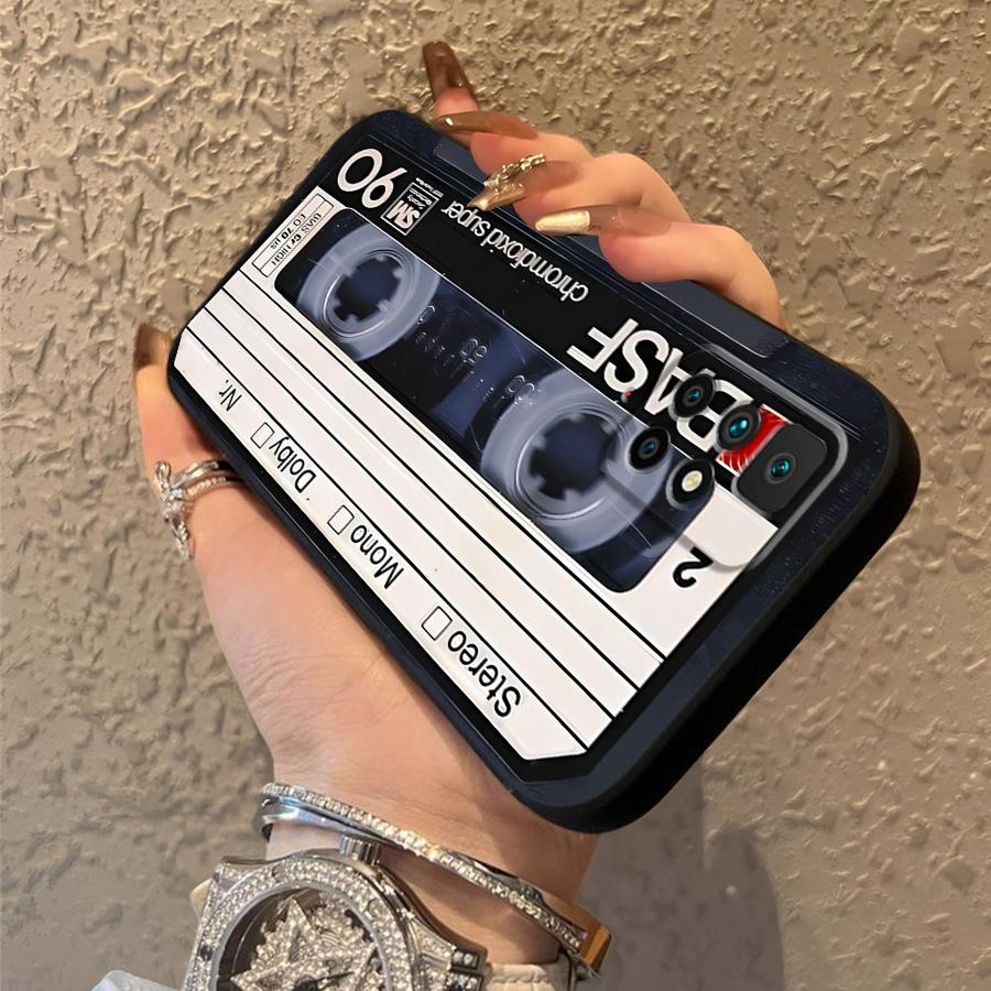 Case for Xiaomi Redmi A3 9 12C 14C A4 13C A1 A2 Plus K40 K80 Pro 10 A5 Black Soft Phone Cover Retro Cassette Tape