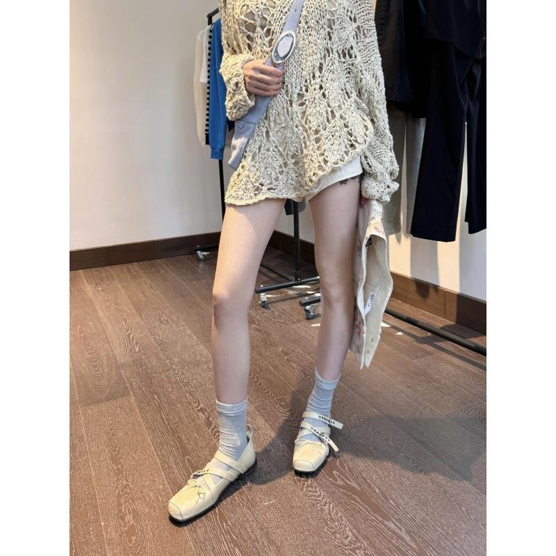 Sheepskin Version of Pig Nose Mary Jane Shoes 2025 New Retro Square Head Ballet Shoes French Shallow Mouth One-word Button Women's Shoes
