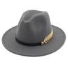1 Pcs New Fashion Unisex Men Women Hat Woolen Wide Brim Jazz Cap Hats Hats for Women Sombrero Cawboy Fedora