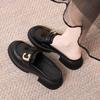 Leather Bag Head Half Slippers Women's 2025 New Versatile Casual Lazy One-pedal Doudou Shoes Thick Heel Half Shoes Women