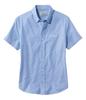 LL Bean Comfort Stretch Oxford Short Japan Light Cobalt 1000277388 Women's Shirt, Sleeve, Fit, Medium, Blue,