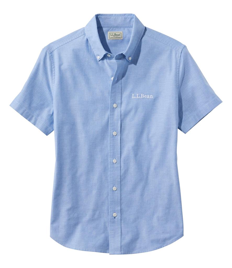 LL Bean Comfort Stretch Oxford Short Japan Light Cobalt 1000277388 Women's Shirt, Sleeve, Fit, Medium, Blue,