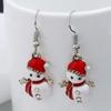 Cute Cartoon Christmas Snowman Earrings Drop Dangle Decoration Costumes Jewelry Women Girls Gift Funny Dainty Earrings