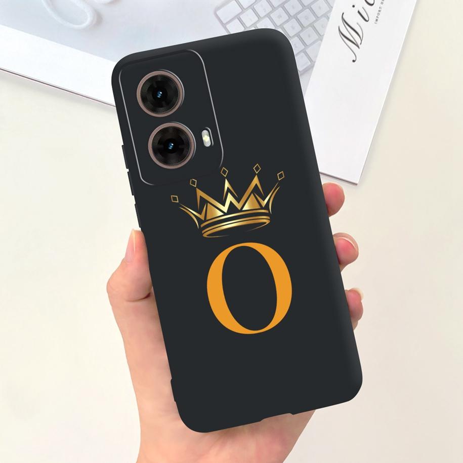 For Motorola Moto G85 Case 2024 New Luxury Initial Letters Soft Silicone Protective Cover For Moto G85 5G G 85 Shockproof Bumper