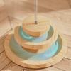 2-Tier Wooden Cat Ball Track Toy,Cat Turntable with Removable Balls, Interactive DIY Circle Toy for Cat Mental/Physical Exercise