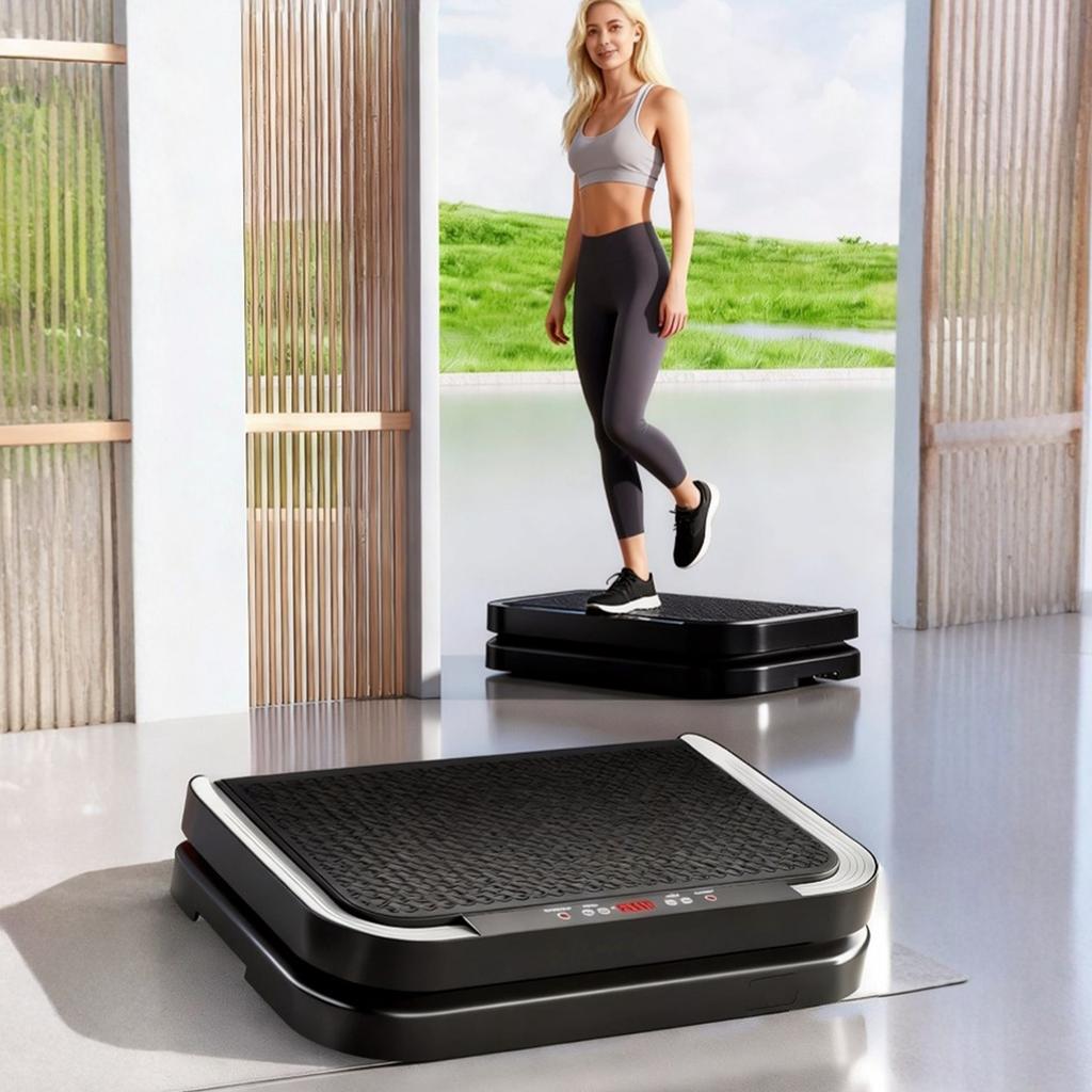 Exercise Vibration Plate with Rope Abdominal Workout Equipment 200 Modes Whole Body Vibrate Fitness Platform for Home Office