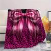 1Pc Gorgeous Bow Print Flannel Blanket, High Quality Comfortable for All Seasons, Home Decor, Warmth and Comfort, Perfect for Christmas Gifts W112
