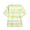 Li Ning Sports Lifestyle Series Casual Simple Striped Round Neck Pullover Short Sleeve T-Shirt Men Tops Off-White Vibrant-Green ATSV515-1