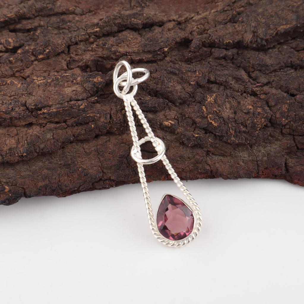 Rhodonite Pendant Gemstone Jewelry, 925 Solid Sterling Silver Handmade Pendant, Latest Design Jewelry