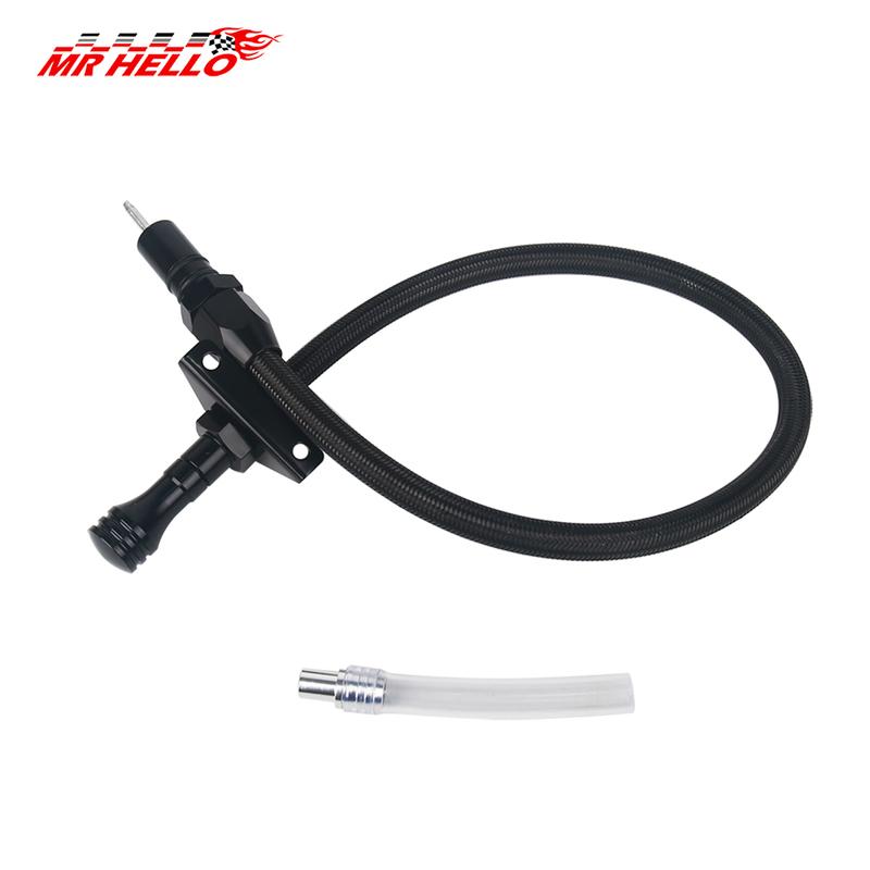 Stainless Steel Oil Dipstick Tube with Black Housing - Compatible For GM 4L80E Transmission Dipstick For LS LS1 LS3 LS6 LSX