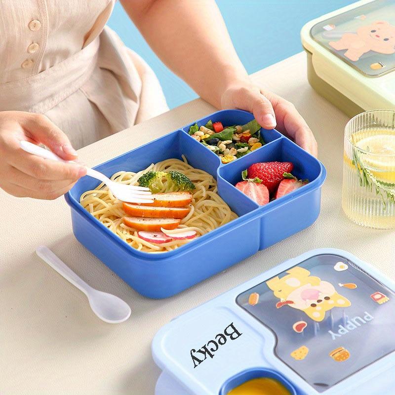Lunch box scolastica in cartone personalizzabile ad alta capacità con scomparti e posate, regalo ideale per il rientro a scuola e le vacanze