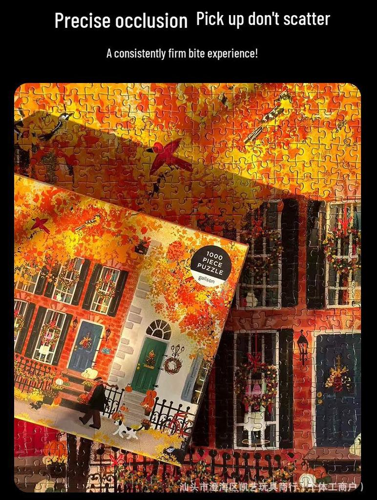 Galison Herbstliche Nachbarschaft – 1000-teiliges Puzzle – Perfekt für Erwachsene zur Entspannung und zum lehrreichen Spielen